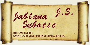 Jablana Subotić vizit kartica
